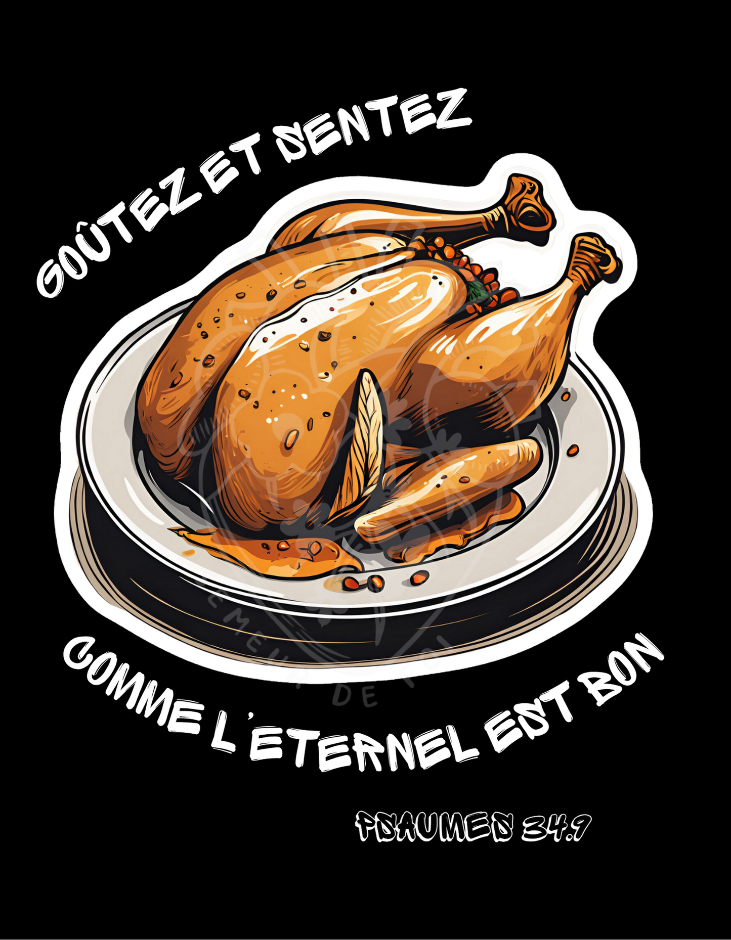 T-shirt chrétien oversize – Psaumes 34:9 “Poulet”