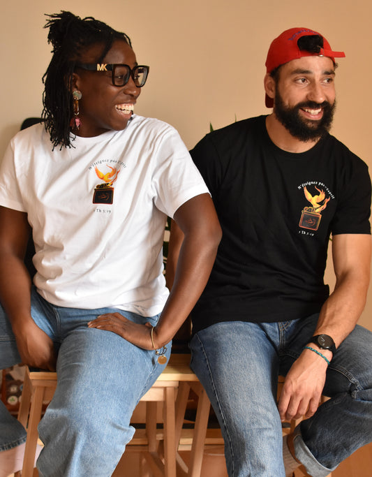 T-shirt chrétien en coton bio – Flamme du Saint-Esprit & 1 Thessaloniciens 5:19