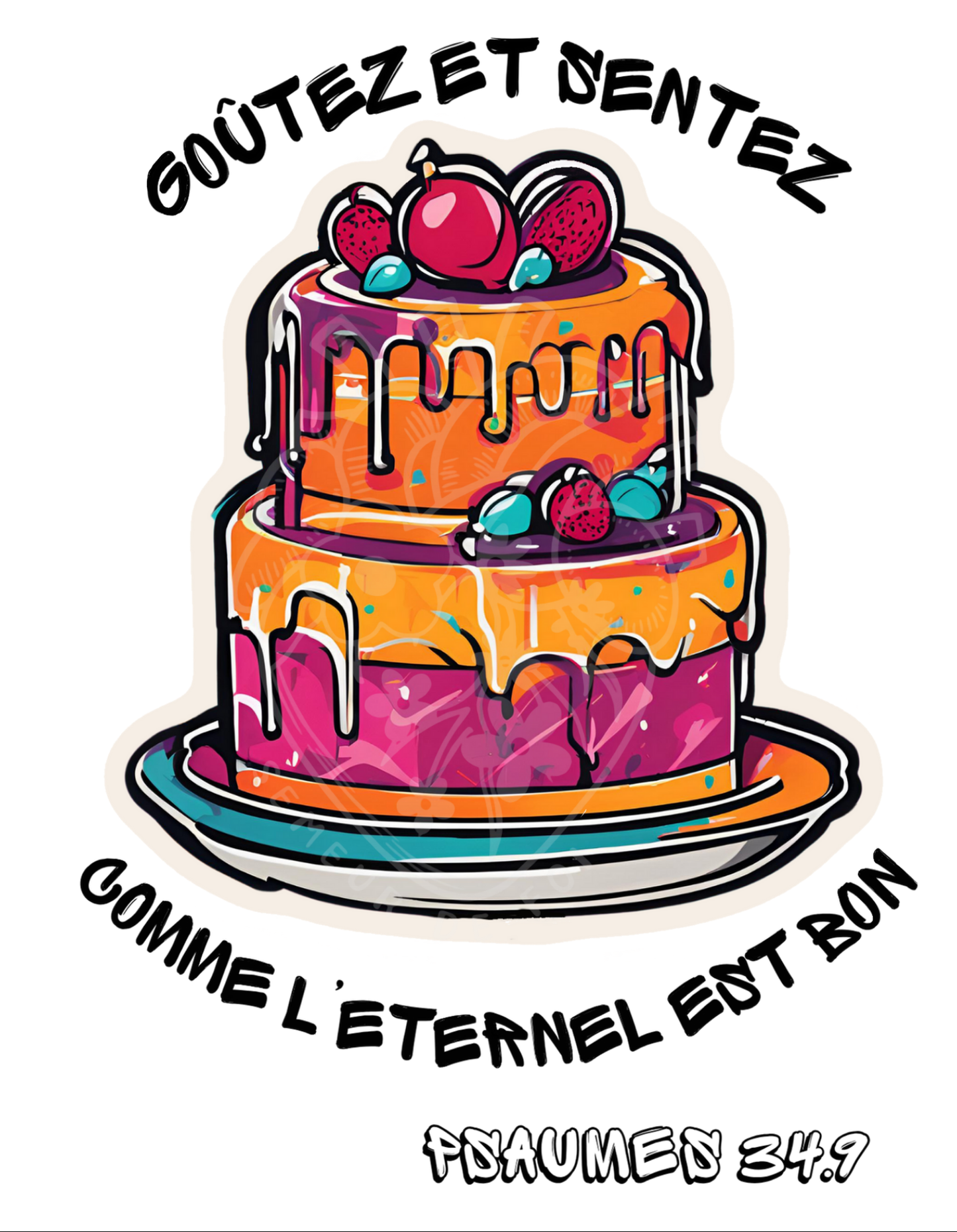 T-shirt OVERSIZE - GATEAU - Psaumes 34:9