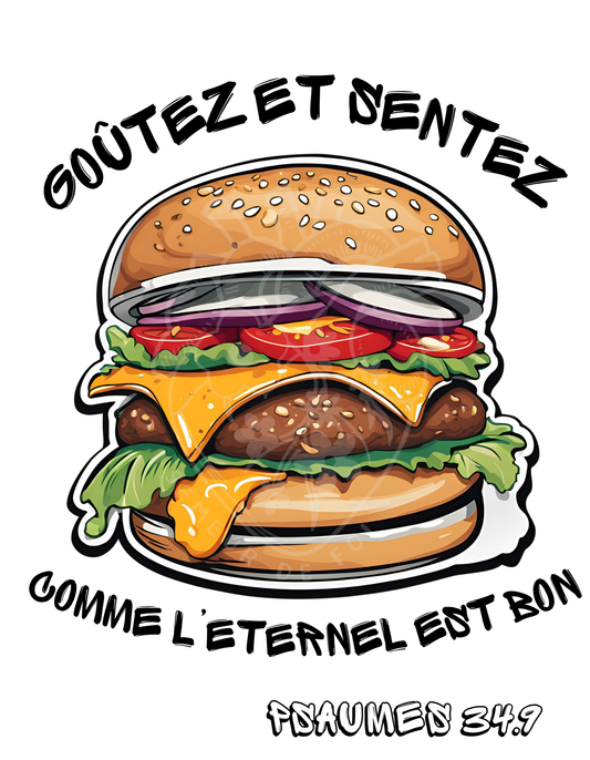 T-shirt OVERSIZE - BURGER - Psaumes 34:9