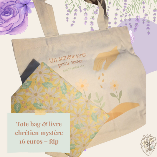 Kit chrétien édition limitée – Tote bag “Un semeur” + Livre surprise