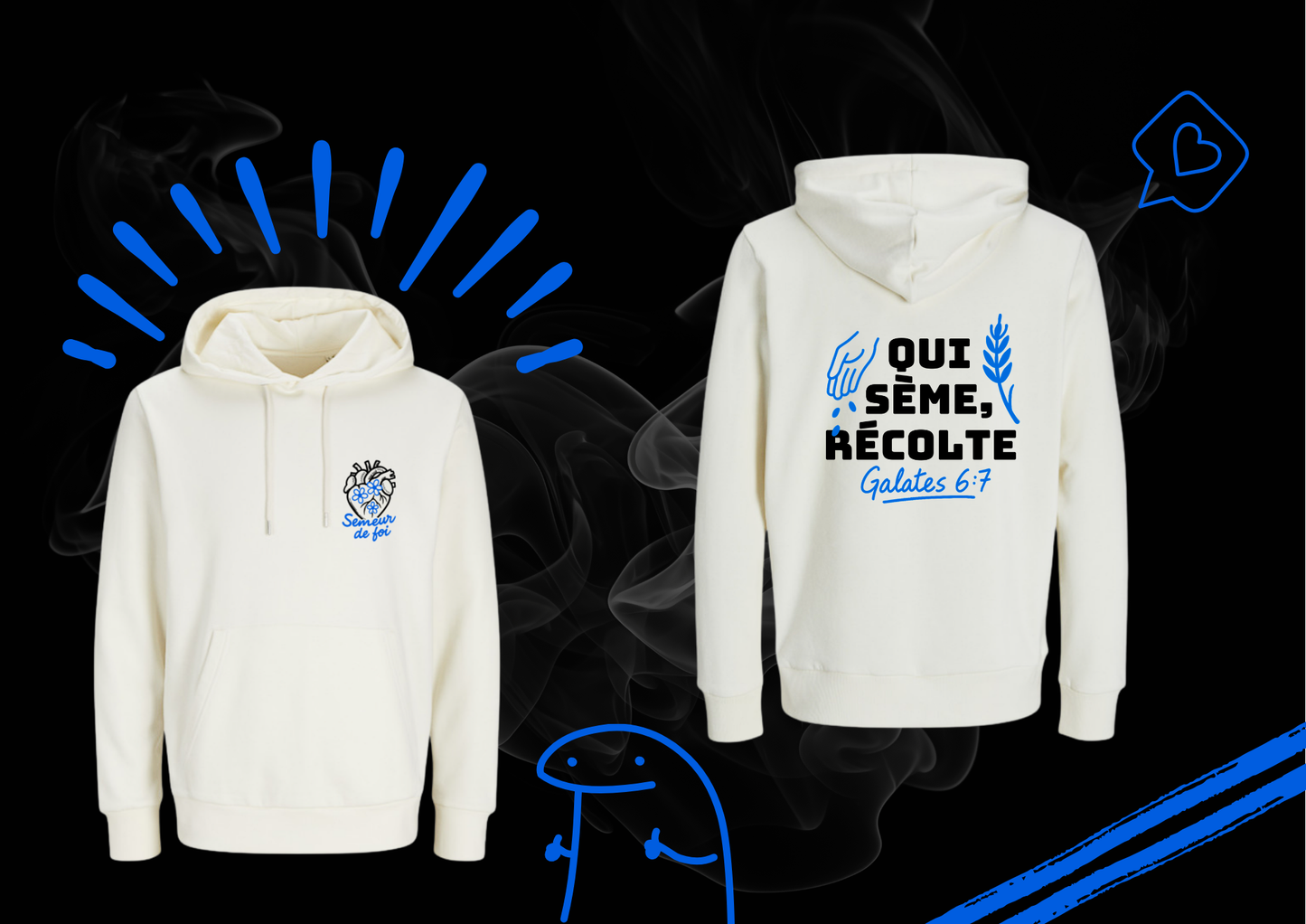 Sweat-shirt coton bio chrétien mixte - Galates 6:7