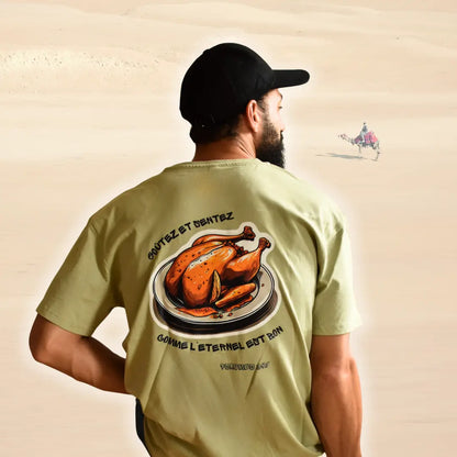 T-shirt chrétien oversize – Psaumes 34:9 “Poulet” Ma boutique