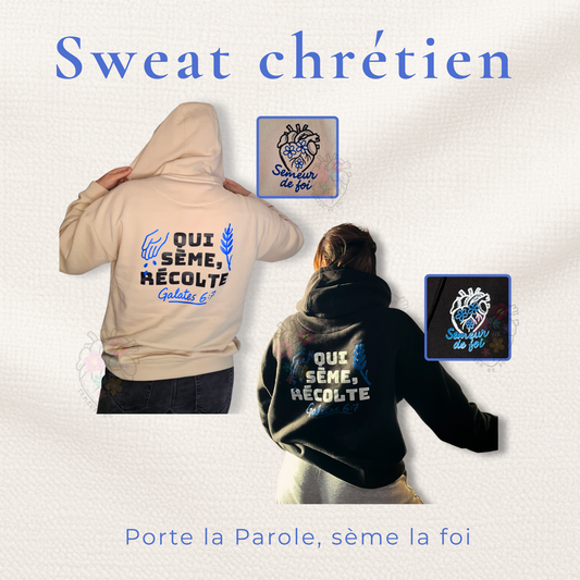 Sweat-shirt chrétien mixte - Galates 6:7