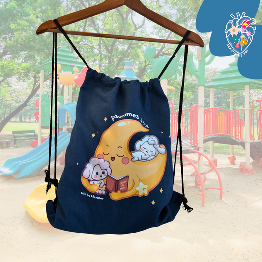 Sac à Dos à Cordons Enfant — "Psaumes 27:1" (Collection Séla by Pétrikor)